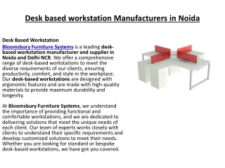 Desk based workstation Manufacturers in Noida