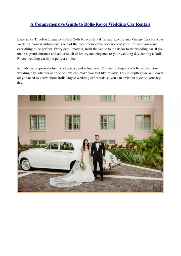 a comprehensive guide to rolls royce wedding