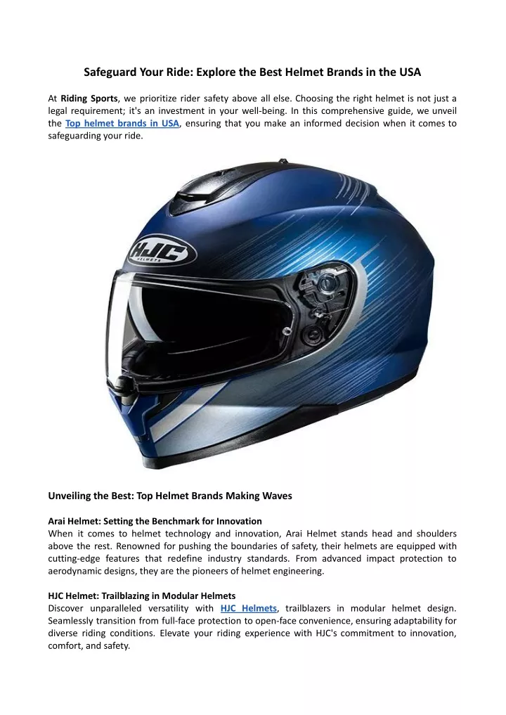 safeguard your ride explore the best helmet