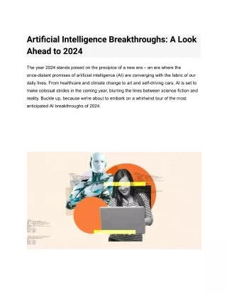 Artificial Intelligence Breakthroughs A Look Ahead to 2024