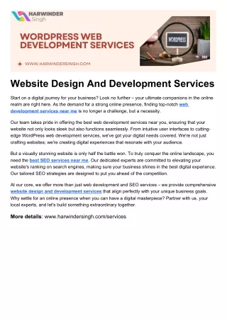 WordPress Web Development Services