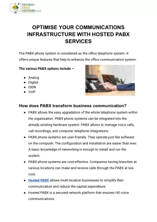 Busniess Communications with Hosted PABX