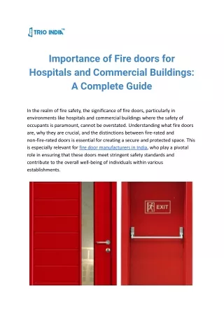 Importance of Fire doors for Hospitals and Commercial Buildings (1)