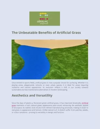 The Unbeatable Benefits of Artificial Grass - Abacus Playgrounds