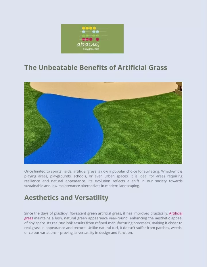 the unbeatable benefits of artificial grass