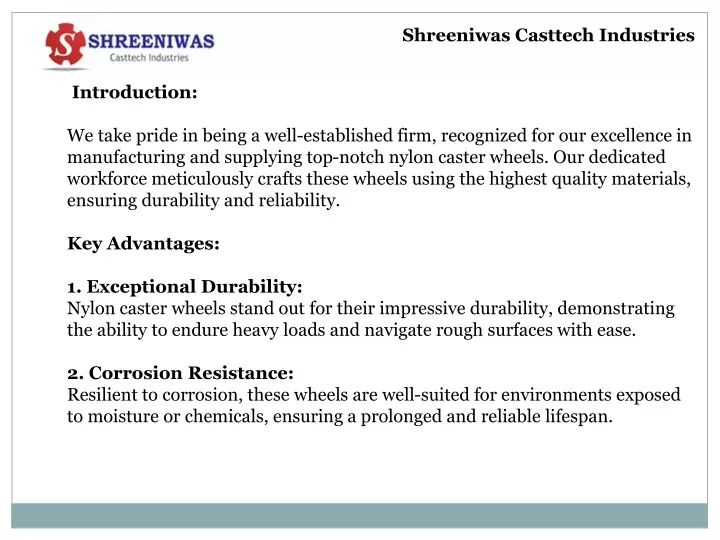 shreeniwas casttech industries