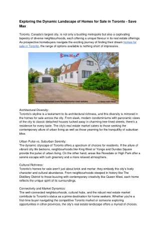 exploring the dynamic landscape of homes for sale