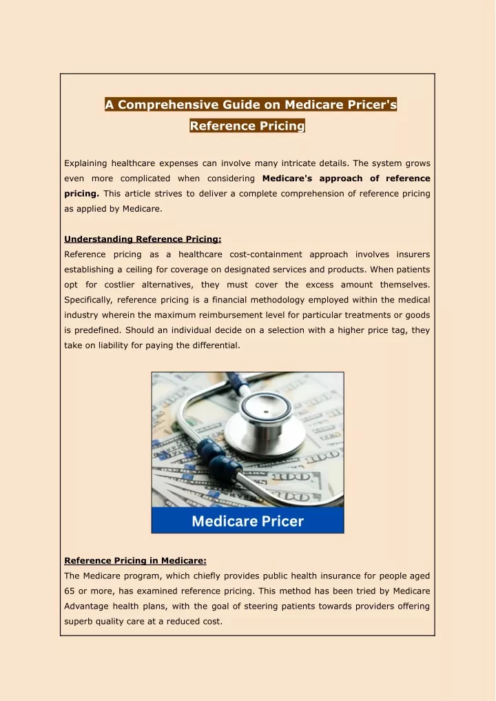 a comprehensive guide on medicare pricer s