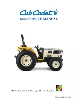 Cub Cadet 8454 Tractor Service Repair Manual
