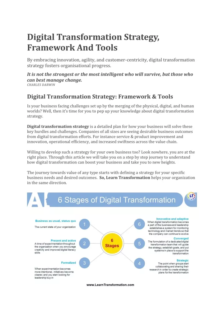 digital transformation strategy framework