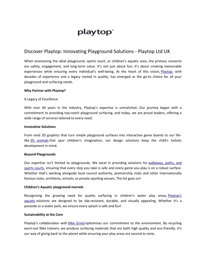 discover playtop innovating playground solutions
