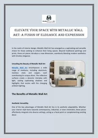 Elevate Your Space with Metallic Wall Art A Fusion of Elegance and Expression
