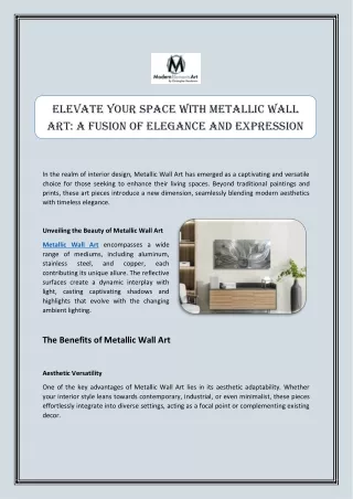 elevate your space with metallic wall