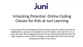 Unlocking Potential with Online Coding Classes for Kids at Juni Learning