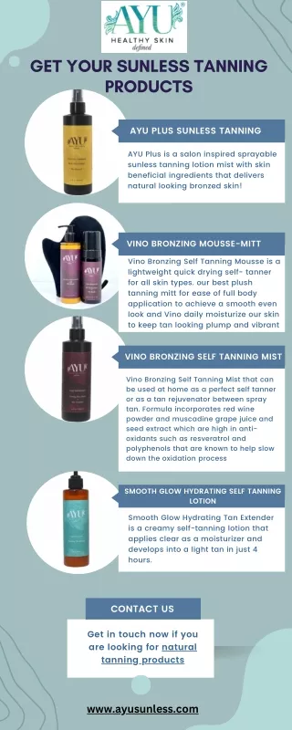 Get your Sunless Tanning products