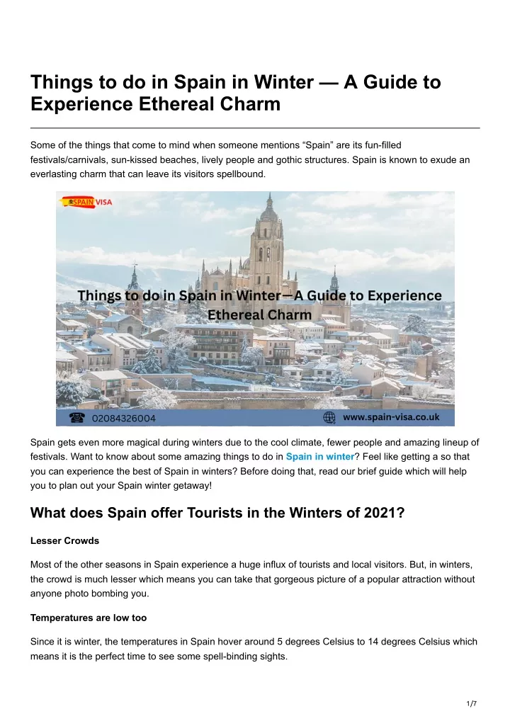 things to do in spain in winter a guide