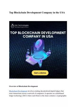 Top Blockchain Development Company in the USA