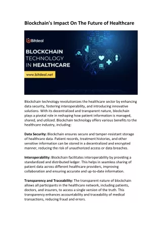 Blockchain Development Healthcare