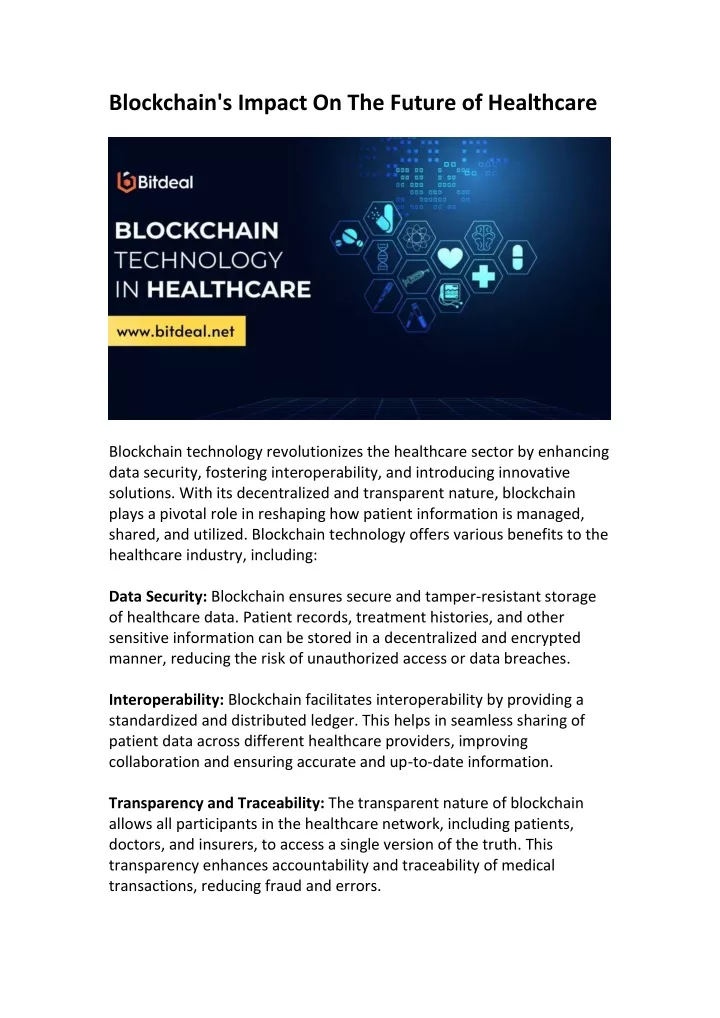 blockchain s impact on the future of healthcare