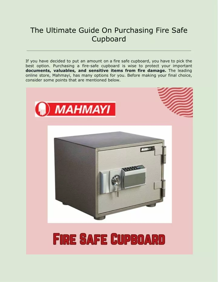 the ultimate guide on purchasing fire safe