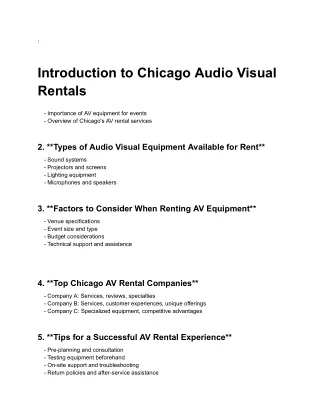 Chicago Audio Visual Rentals