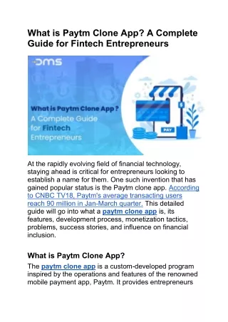 What is Paytm Clone App? A Complete Guide for Fintech Entrepreneurs