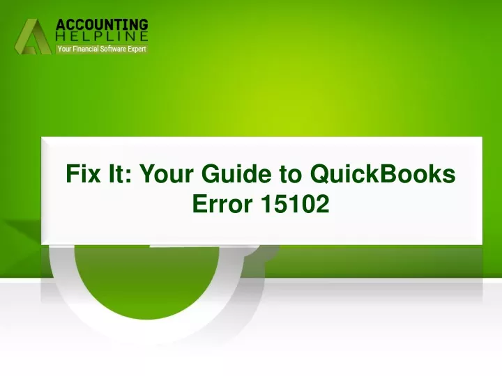 fix it your guide to quickbooks error 15102