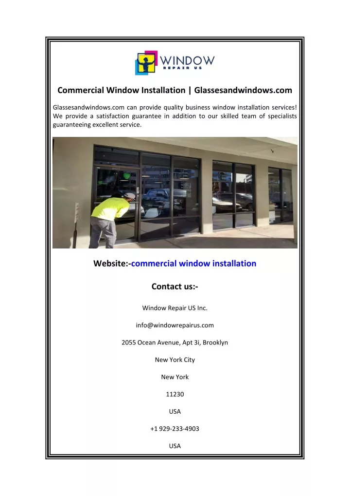 commercial window installation glassesandwindows