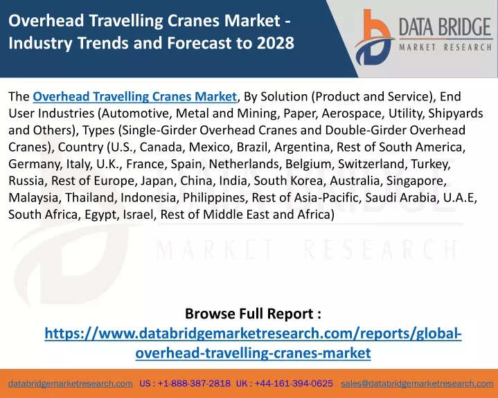 overhead travelling cranes market industry trends