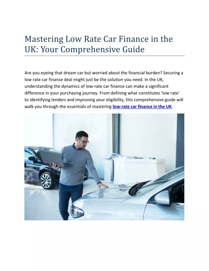mastering low rate car finance in the uk your