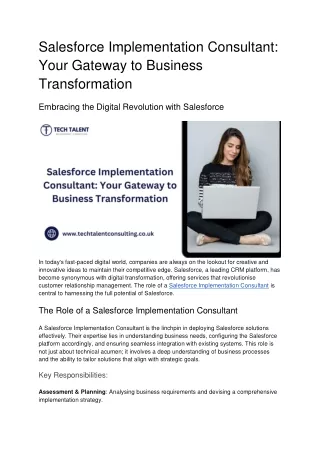 Salesforce Implementation Consultant_ Your Gateway to Business Transformation