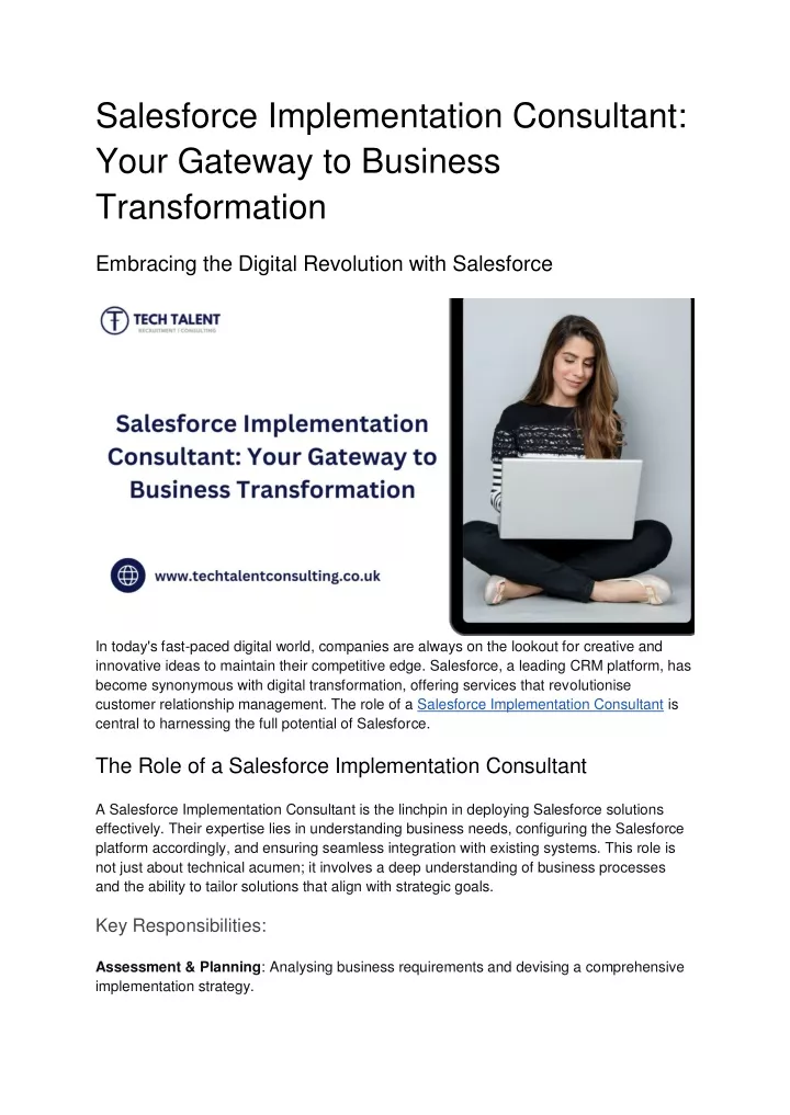 salesforce implementation consultant your gateway