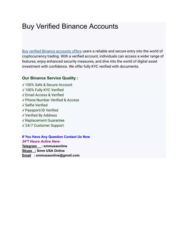 buy verified binance accounts