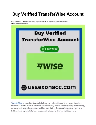 Buy Verified TransferWise Account