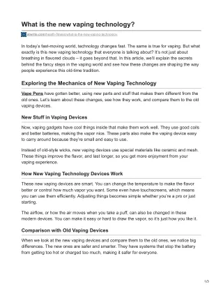what is the new vaping technology