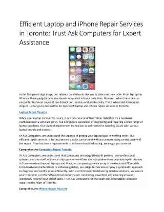 efficient laptop and iphone repair services