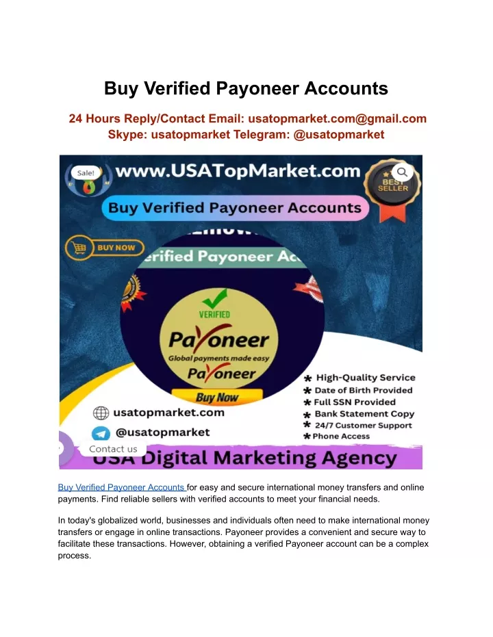 buy verified payoneer accounts