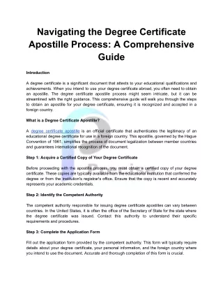 Get The Degree Certificate Apostille Process: A Comprehensive Guide