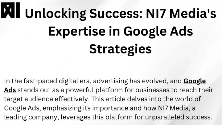 unlocking success ni7 media s expertise in google