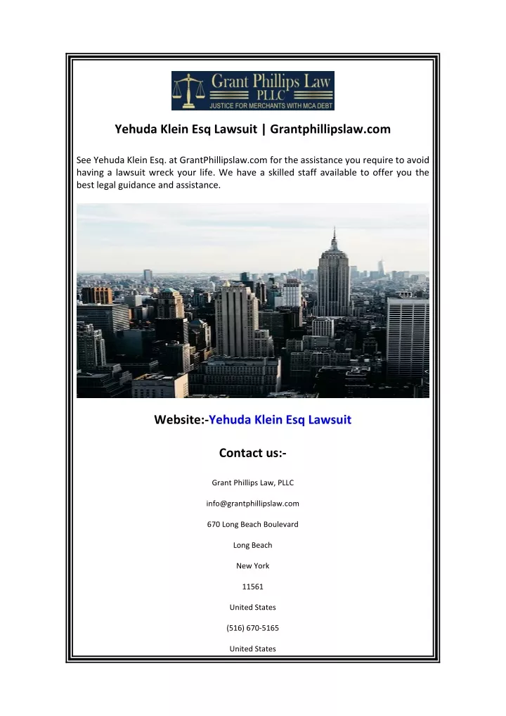 yehuda klein esq lawsuit grantphillipslaw com