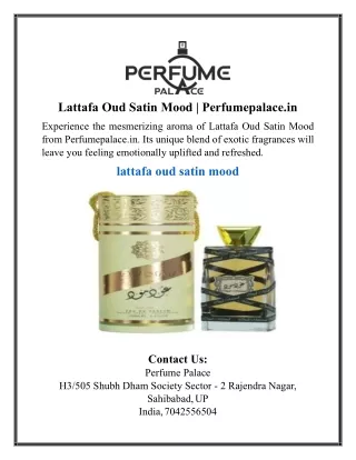lattafa oud satin mood perfumepalace in