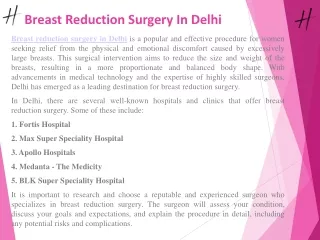 Breast Reduction Surgery In Delhi