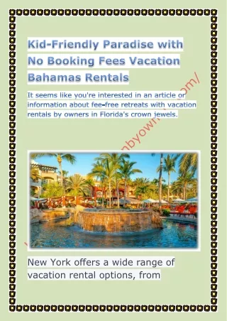 Kid-Friendly Paradise with No Booking Fees Vacation Bahamas Rentals