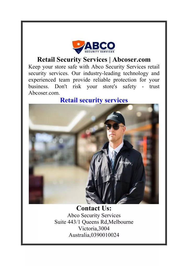 retail security services abcoser com keep your