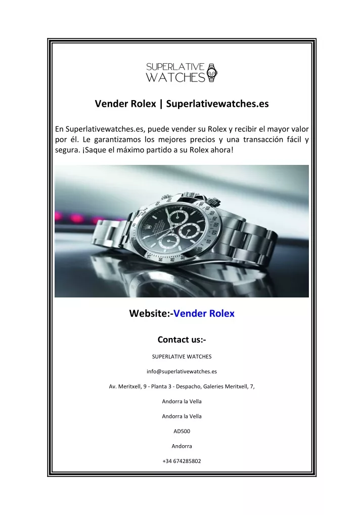 vender rolex superlativewatches es