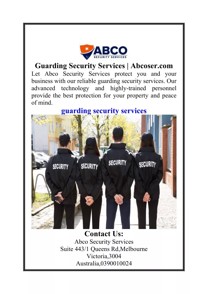 guarding security services abcoser com let abco