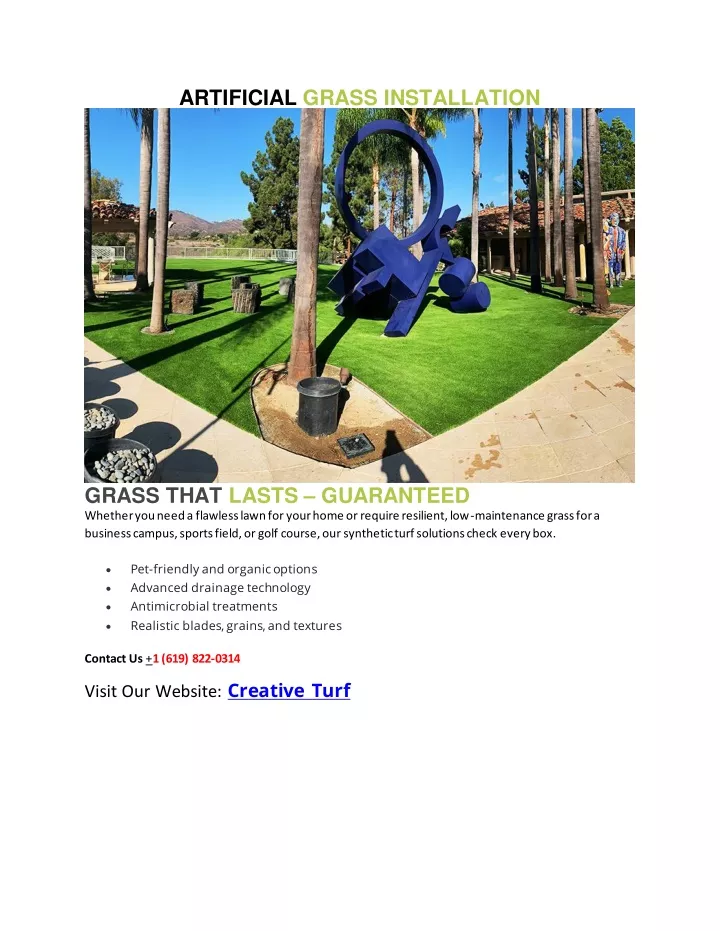 artificial grass installation