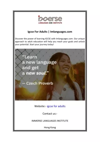 igcse for adults imlanguages com