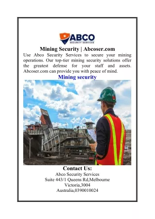 mining security abcoser com use abco security