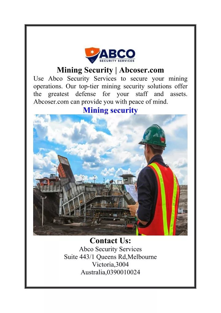mining security abcoser com use abco security